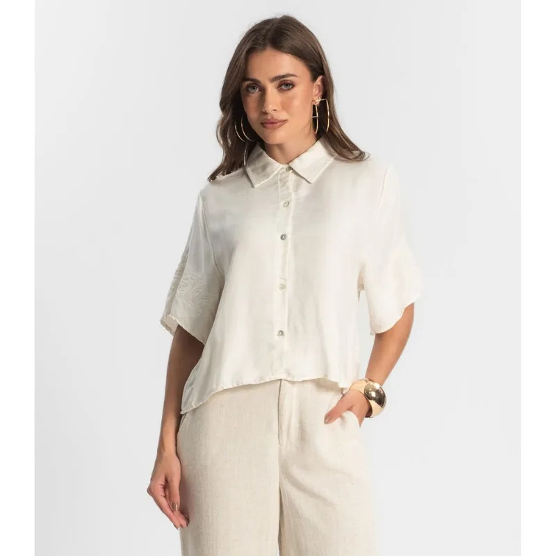 Camisa Feminina Em Viscolinho Endless Bege P