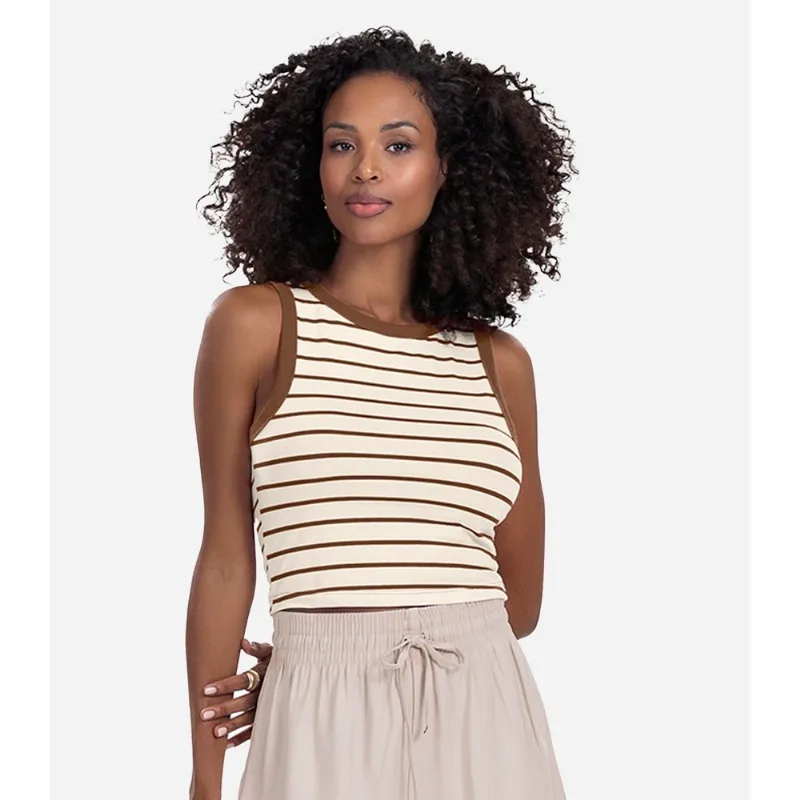 Regata Feminina Básica Em Cotton Leve Rovitex Marrom G