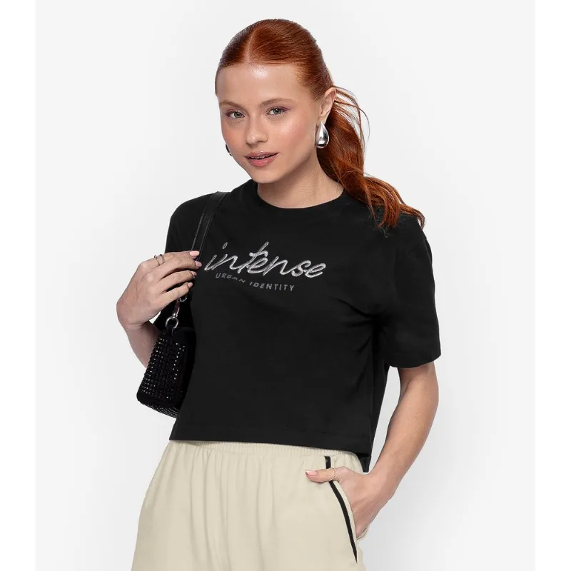 T- Shirt Bordada Feminina Minty Preto 16