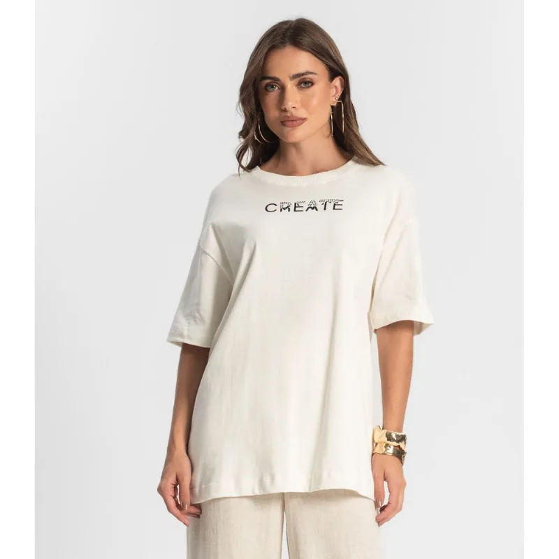 Camiseta Feminina Endless Bege GG