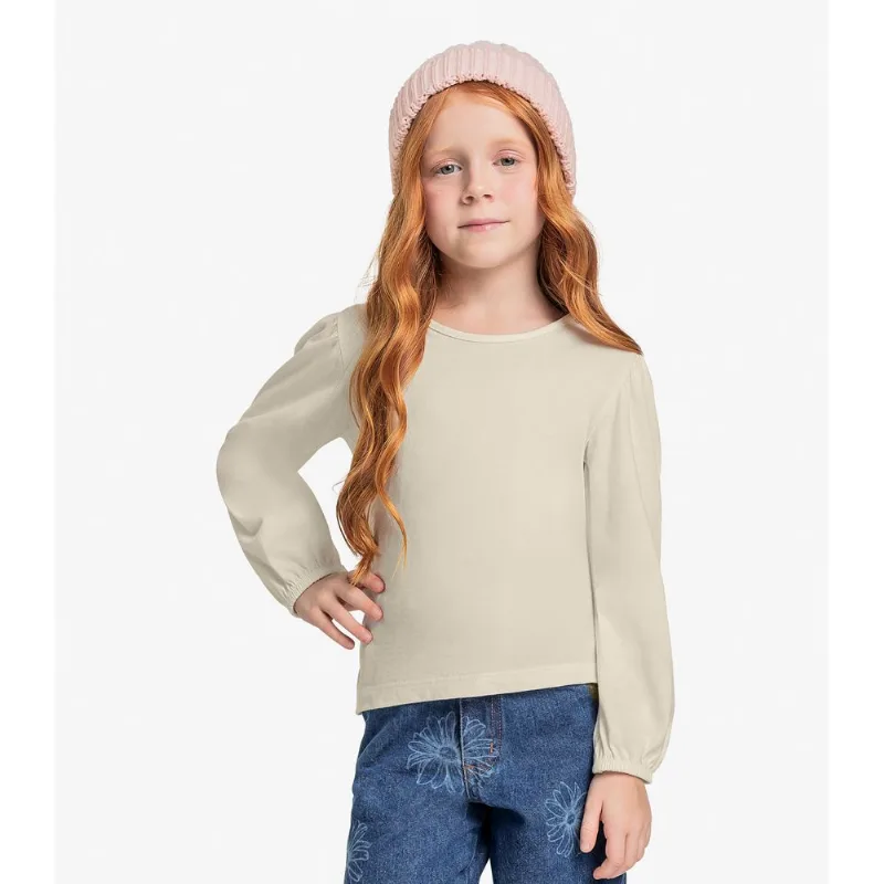 Blusa Infantil Manga Longa Trick Nick Bege 14