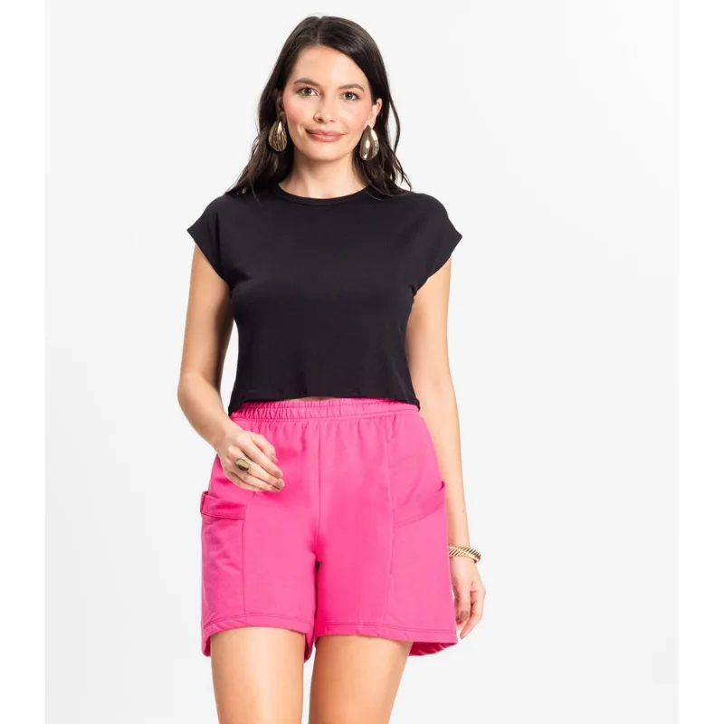 Blusa Básica Feminina Viscotorcion Rovitex Preto P
