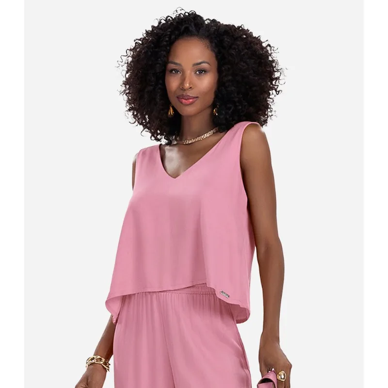 Regata Feminina de Viscose Rovitex Rosa G