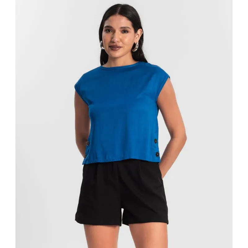 Blusa Feminina Viscose Rovitex Azul M