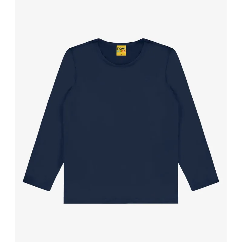 Camiseta Menina Manga Longa Térmica Rovi Kids Azul 8