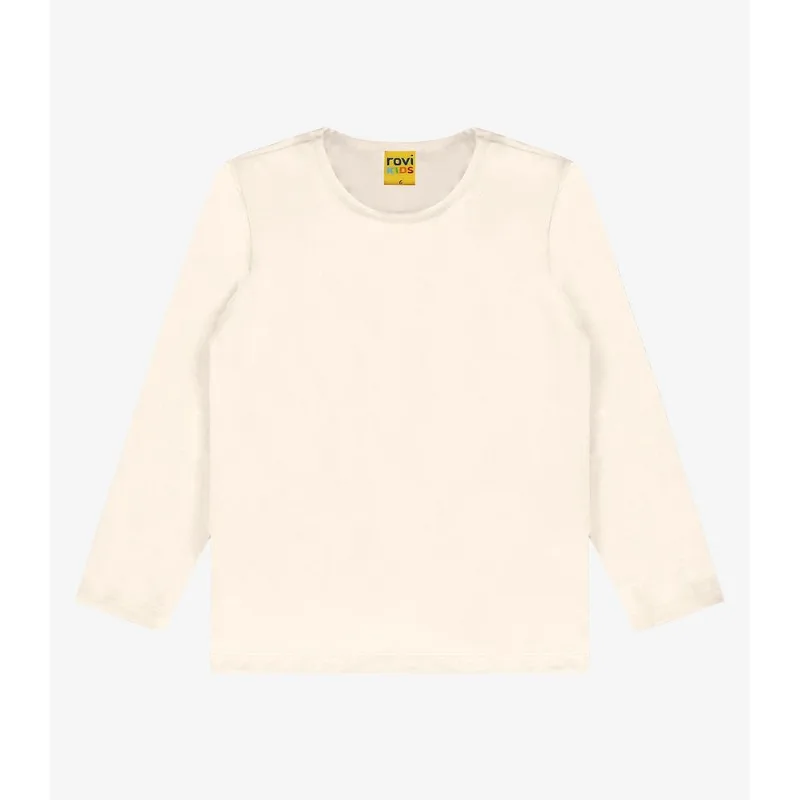 Camiseta Menina Manga Longa Térmica Rovi Kids Bege 18