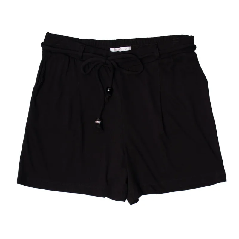 Short Feminino Secret Glam Plus Size Viscose Preto - G2