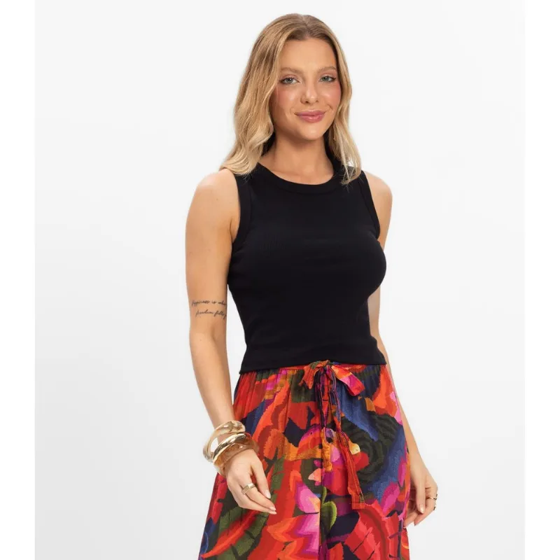 Regata Básica Feminina em Cotton Leve Rovitex Preto GG