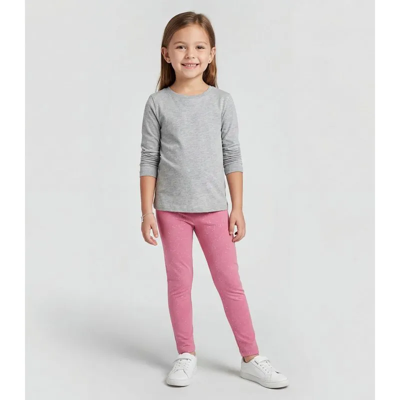 Legging Infantil Cotton Glitter Trick Nick Rosa 1