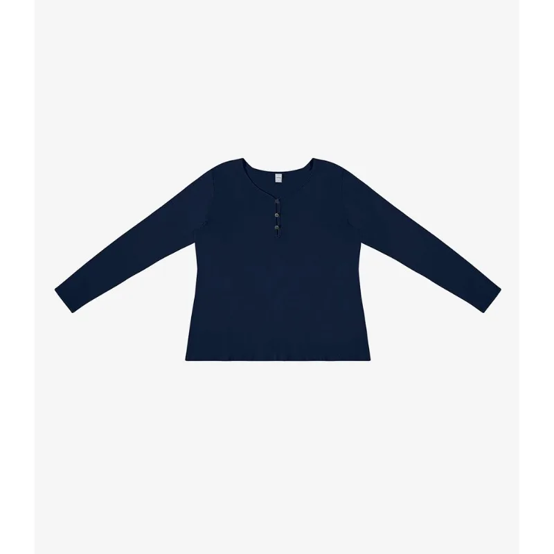 Blusa Feminina Com Botões Manga Longa Rovitex Azul M