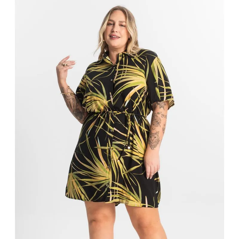 Vestido Chemise Curto Secret Glam Preto Plus G2