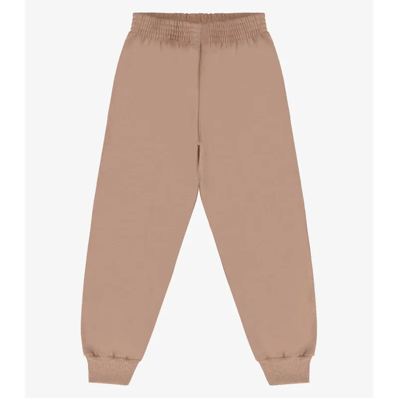 Calça Infantil Moletom Básica Rovitex Kids Marrom 16