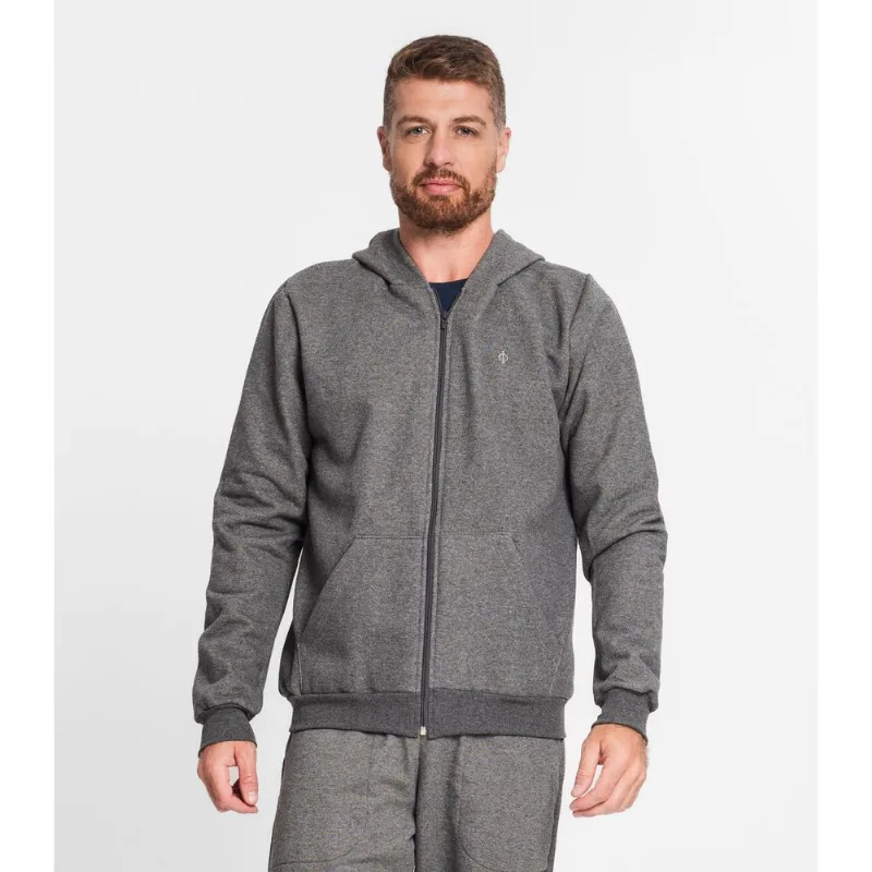 Jaqueta Masculina Moletom Peluciado Diametro Cinza G2