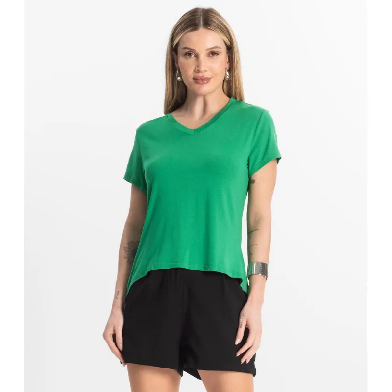 Blusa Básica Feminina Viscotorcion Rovitex Verde G