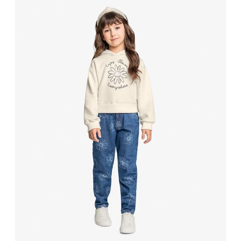 Conjunto Moletom Com Calça Jeans Trick Nick Bege 1