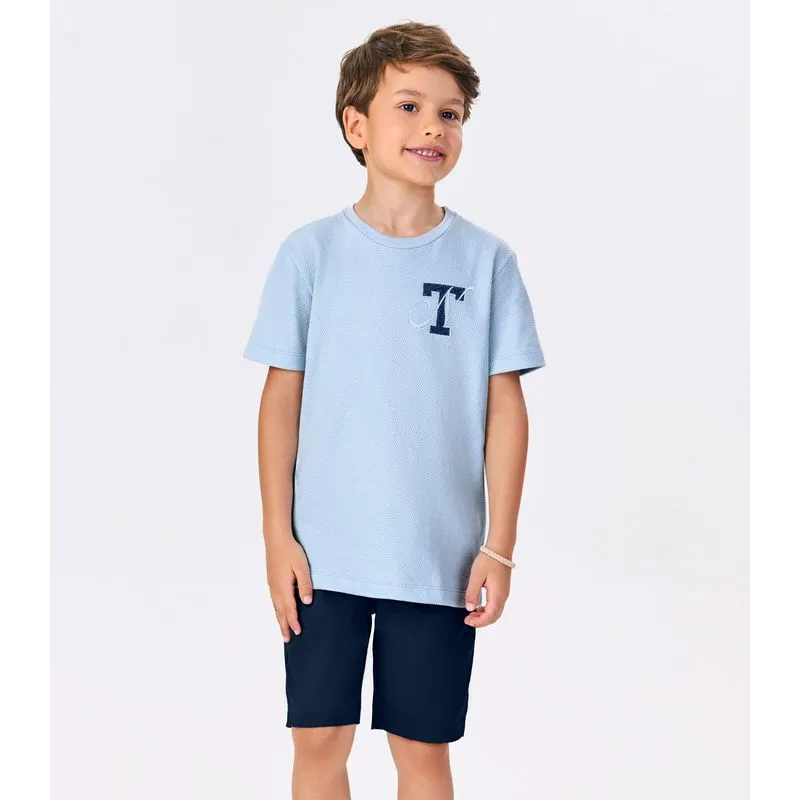 Conjunto Menino Camiseta Com Bermuda Trick Nick Azul 4