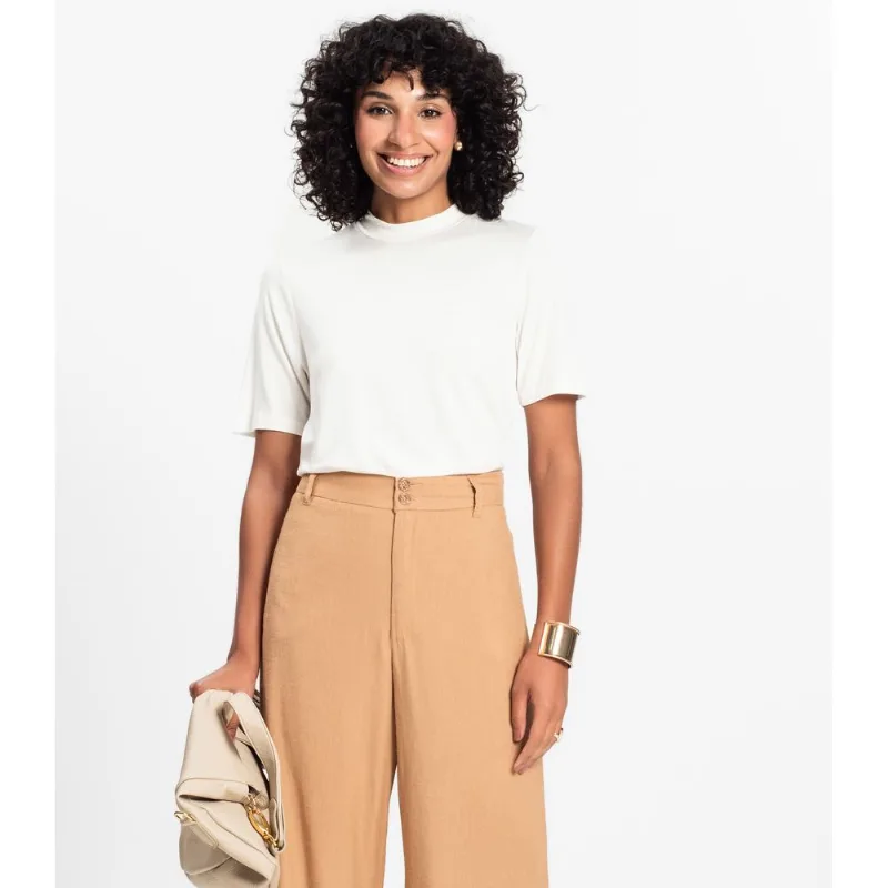 Blusa Feminina Básica em Malha Visco Rovitex Bege G