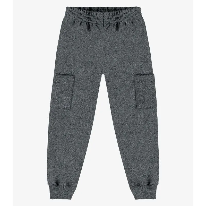 Calça Infantil Em Moletom Rovi Kids Cinza 1