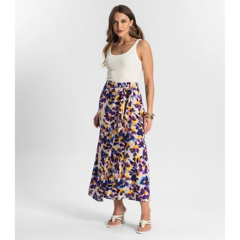 Saia Longa Estampada Endless Roxo G