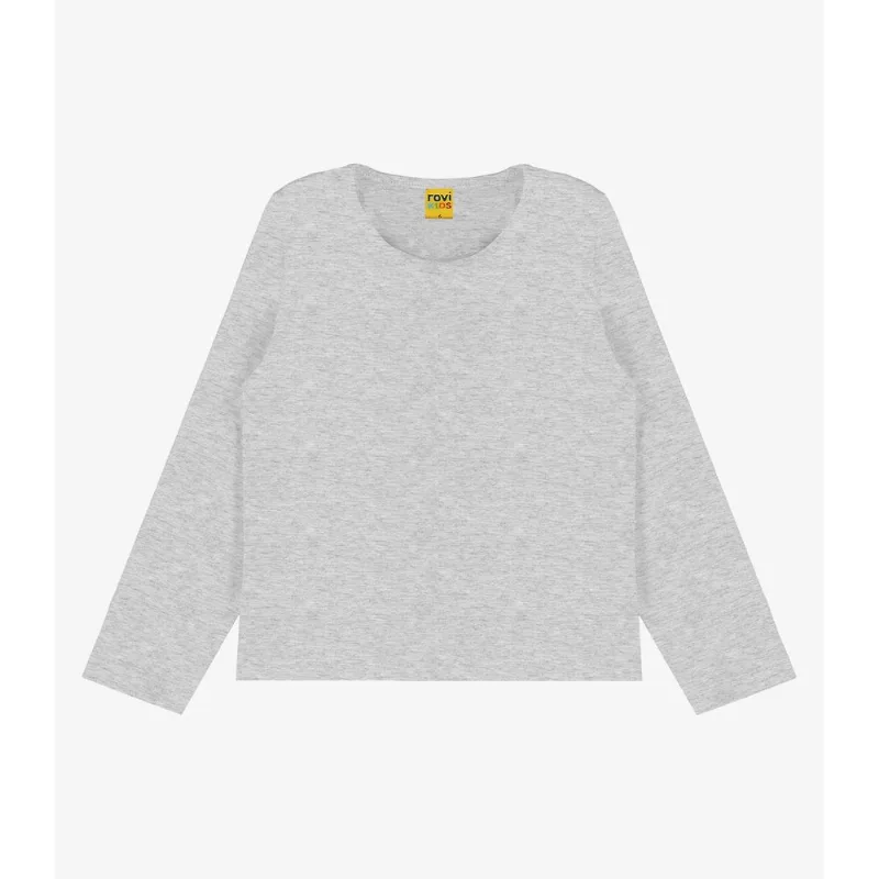 Blusa Manga Longa Infantil Feminina Rovitex Kids Cinza 3