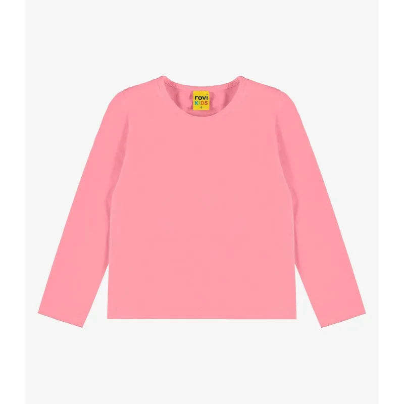 Blusa Manga Longa Infantil Feminina Rovitex Kids Rosa 2