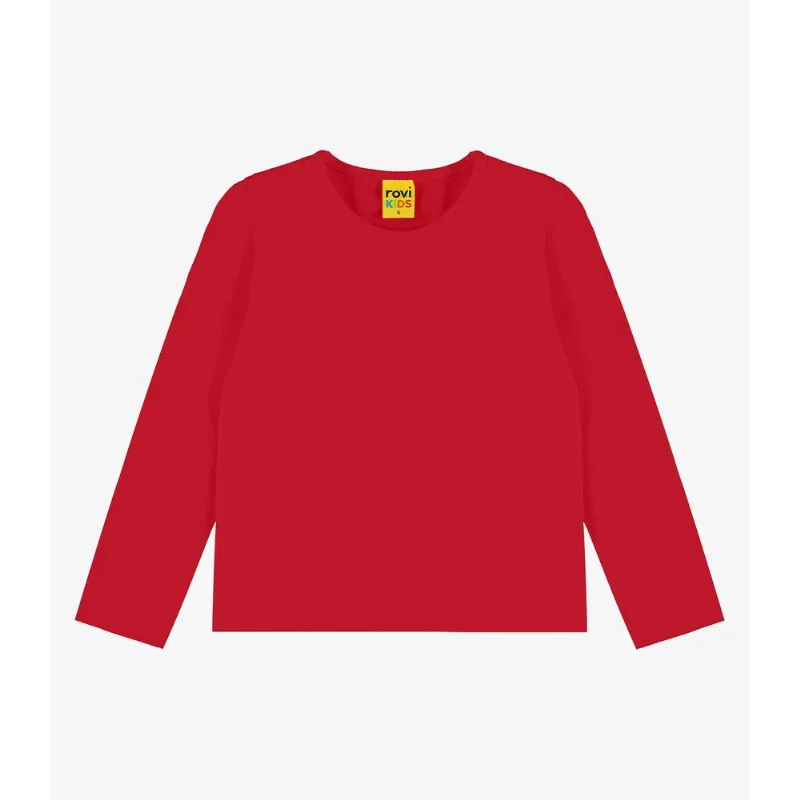 Blusa Manga Longa Infantil Feminina Rovitex Kids Vermelho 2