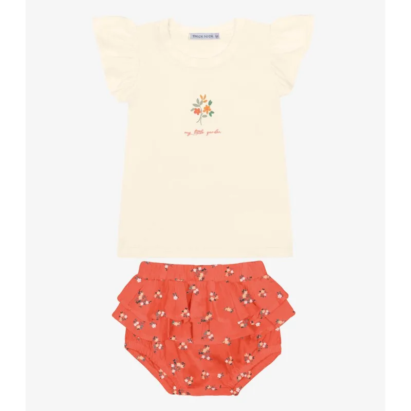 Conjunto Infantil Blusa Com Calcinha Trick Nick Bege P