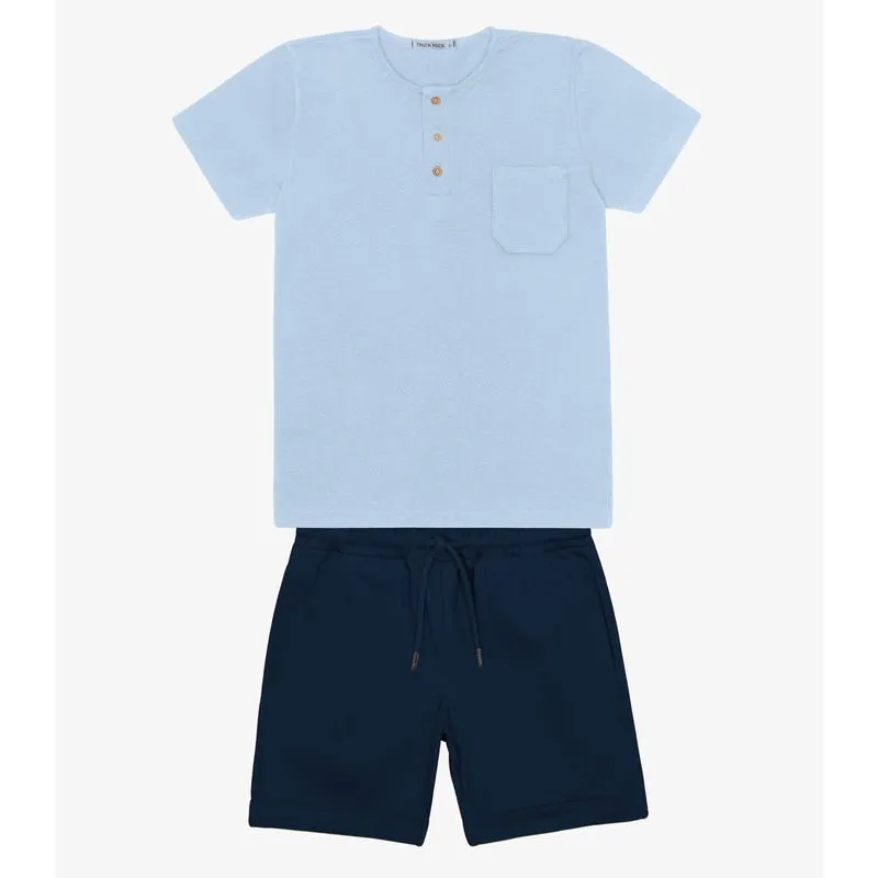 Conjunto Infantil Camiseta Com Bermuda Trick Nick Azul 8