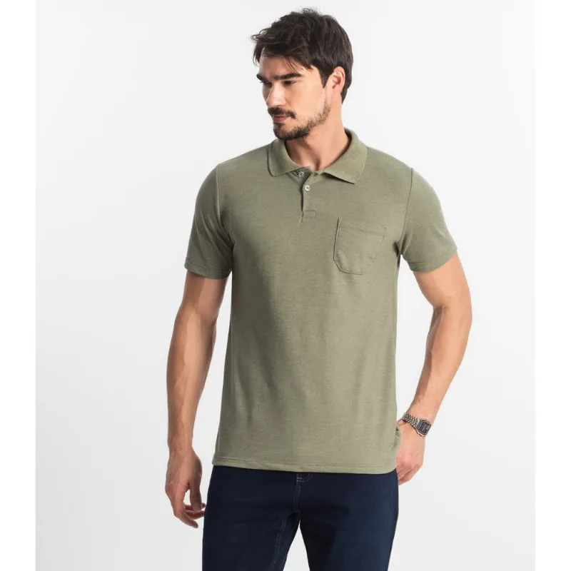 Polo Masculina Pique Duplo Diametro Verde M