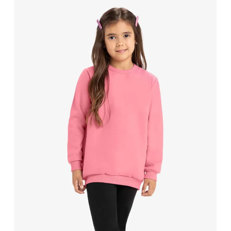 Blusão Infantil Moletom Básico Unissex Rovi Kids Rosa 3