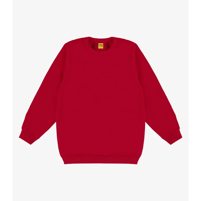 Blusão Infantil Moletom Básico Unissex Rovi Kids Vermelho 1