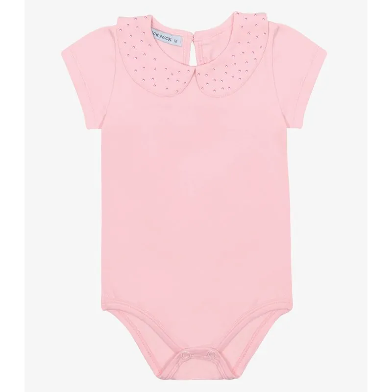Body Infantil Menina Gola Com Strass Trick Nick Rosa P
