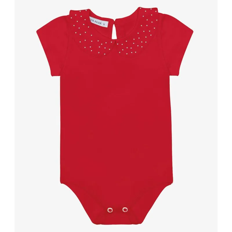 Body Infantil Menina Gola Com Strass Trick Nick Vermelho P