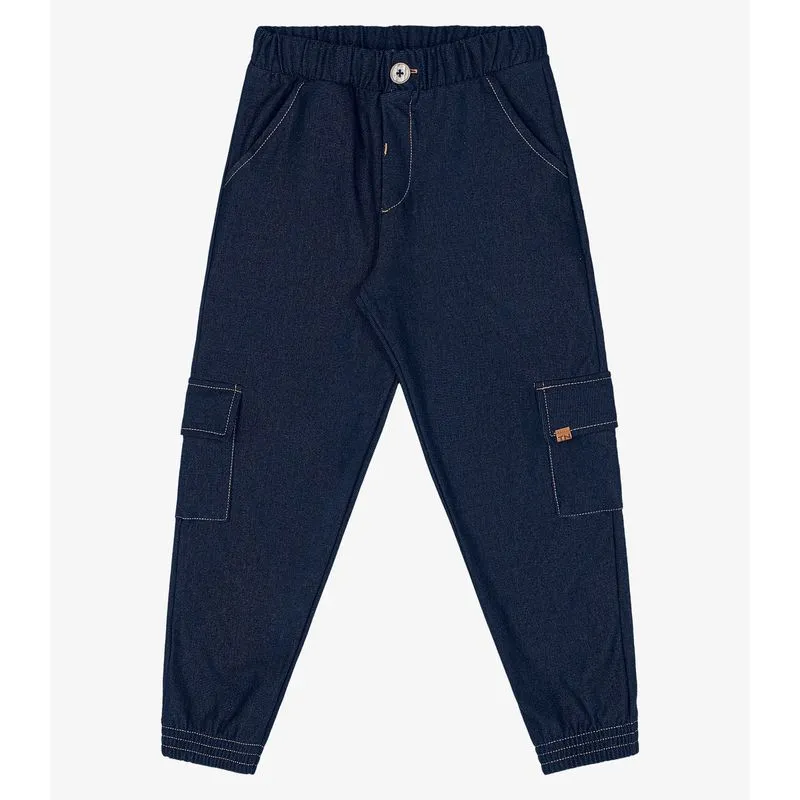 Calça Cargo Infantil Trick Nick Azul 14
