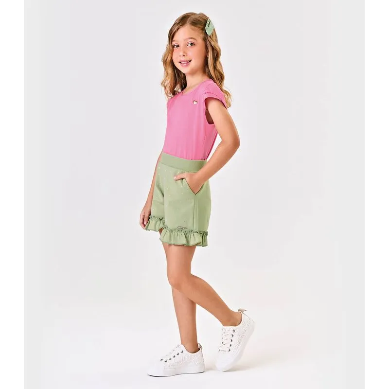Shorts Infantil Moletinho Trick Nick Verde 14