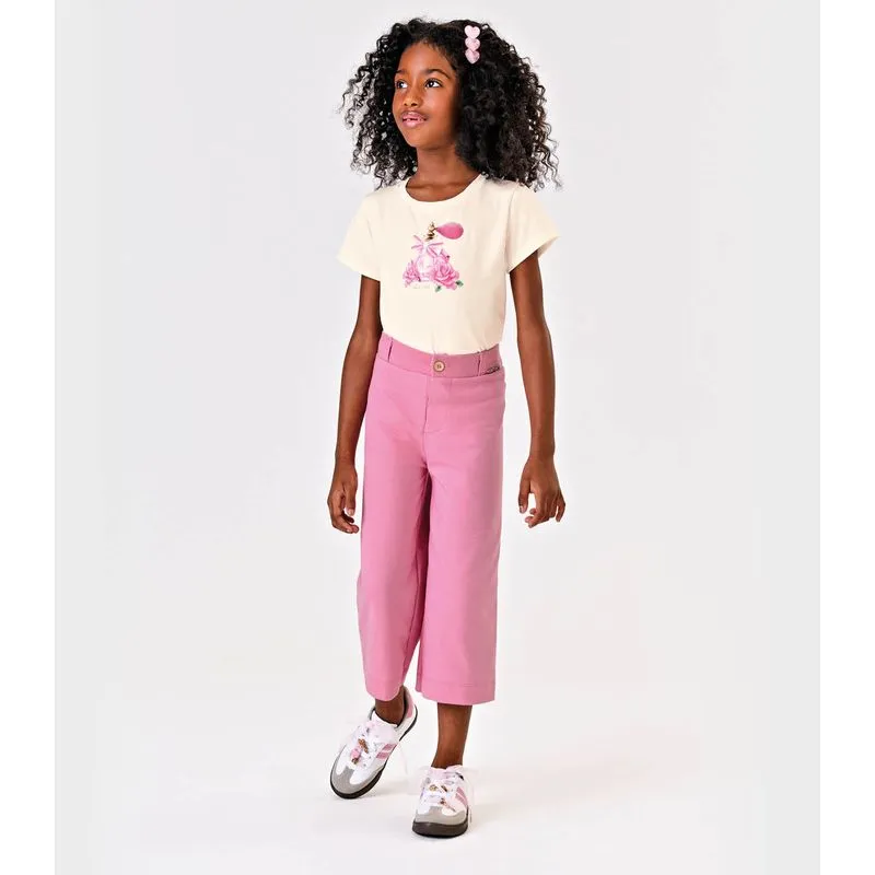 Calça Pantacourt Infantil Trick Nick Rosa 6