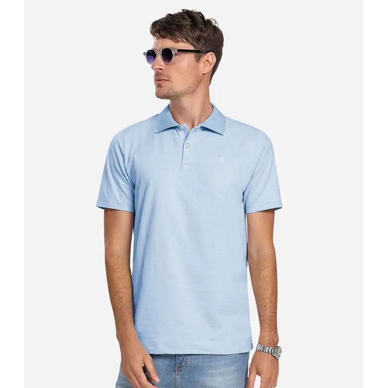 Polo Masculina Cotton Listrado Diametro Azul GG