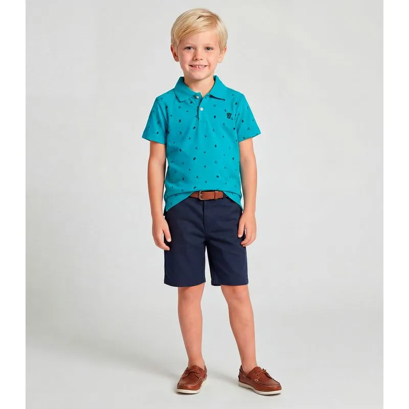 Conjunto Polo com Bermuda Trick Nick Azul 10