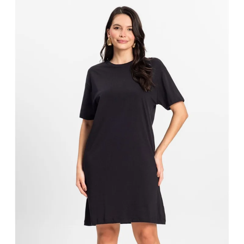 Vestido Básico T-Shirt Feminino Rovitex Preto GG