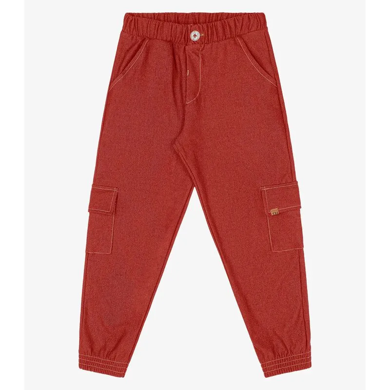 Calça Cargo Infantil Trick Nick Laranja 2