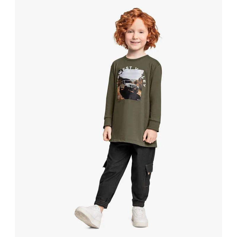 Calça Cargo Infantil Trick Nick Preto 2