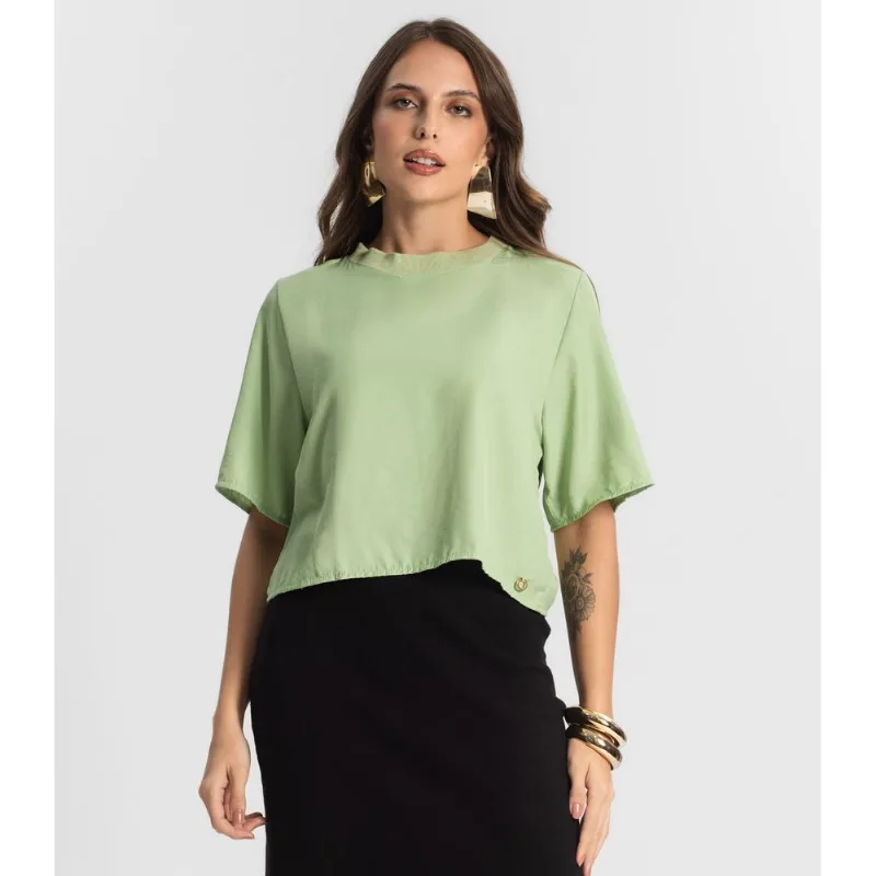 Blusa Feminina Manga Curta Endless Verde GG