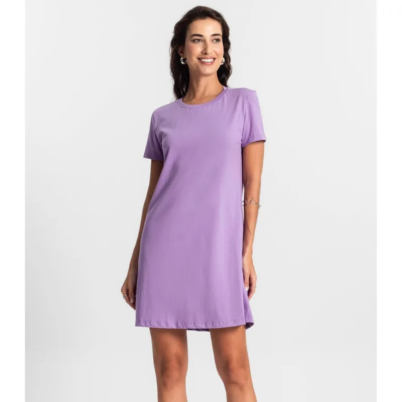Vestido Feminino Meia Malha Curto Básico KO Roxo M