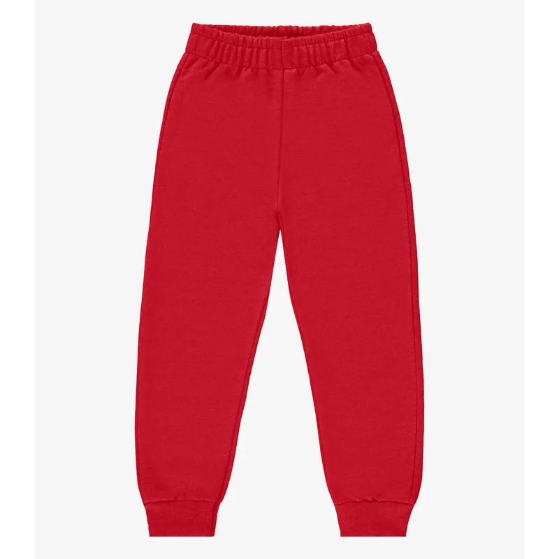 Calça Básica Unissex Infantil Rovi Kids Vermelho 1