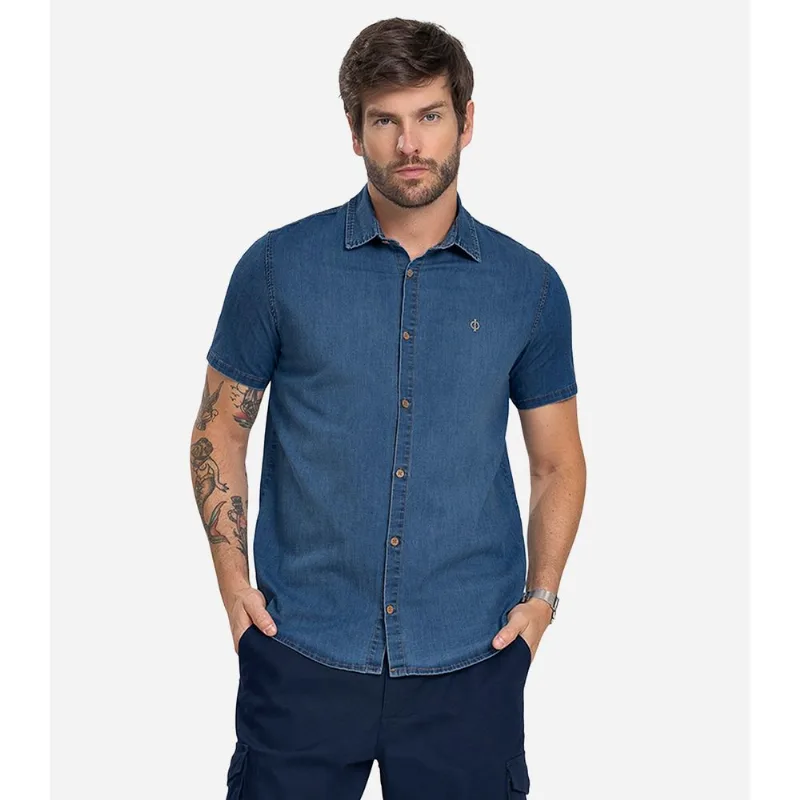 Camisa Masculina Jeans Diametro Azul M