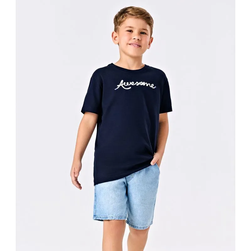 Bermuda Jeans Menino Trick Nick Azul 8