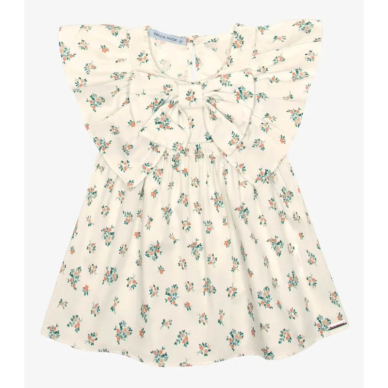 Vestido Infantil Popeline Com Laço Trick Nick Bege 2