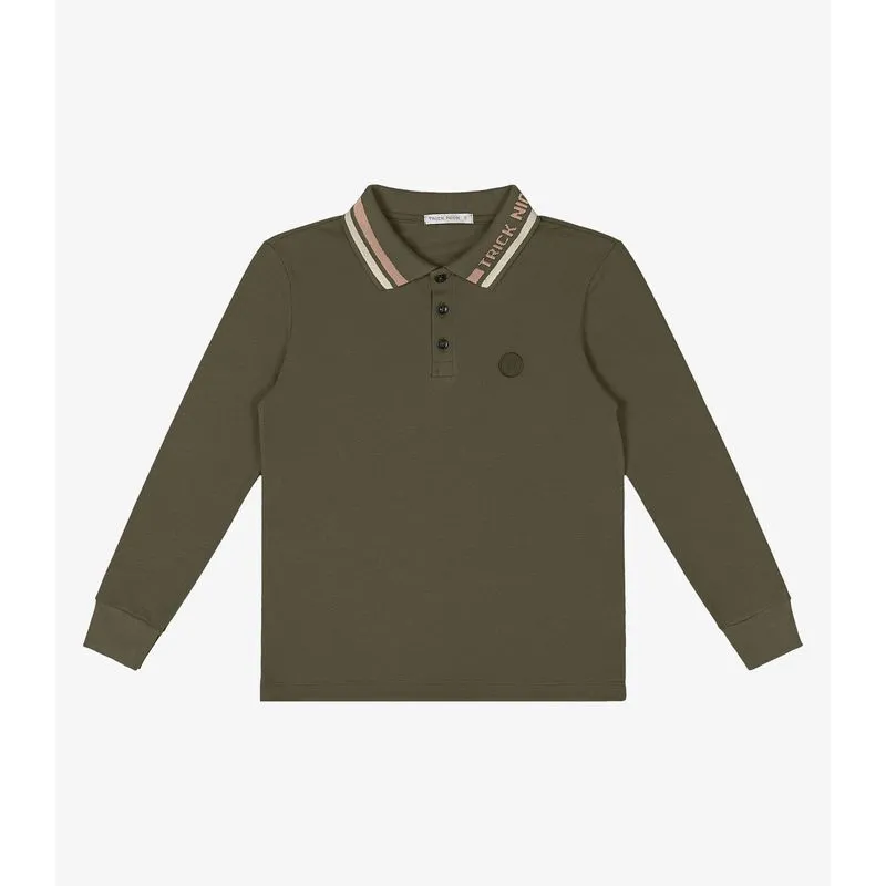 Polo Infantil Manga Longa Trick Nick Verde 14