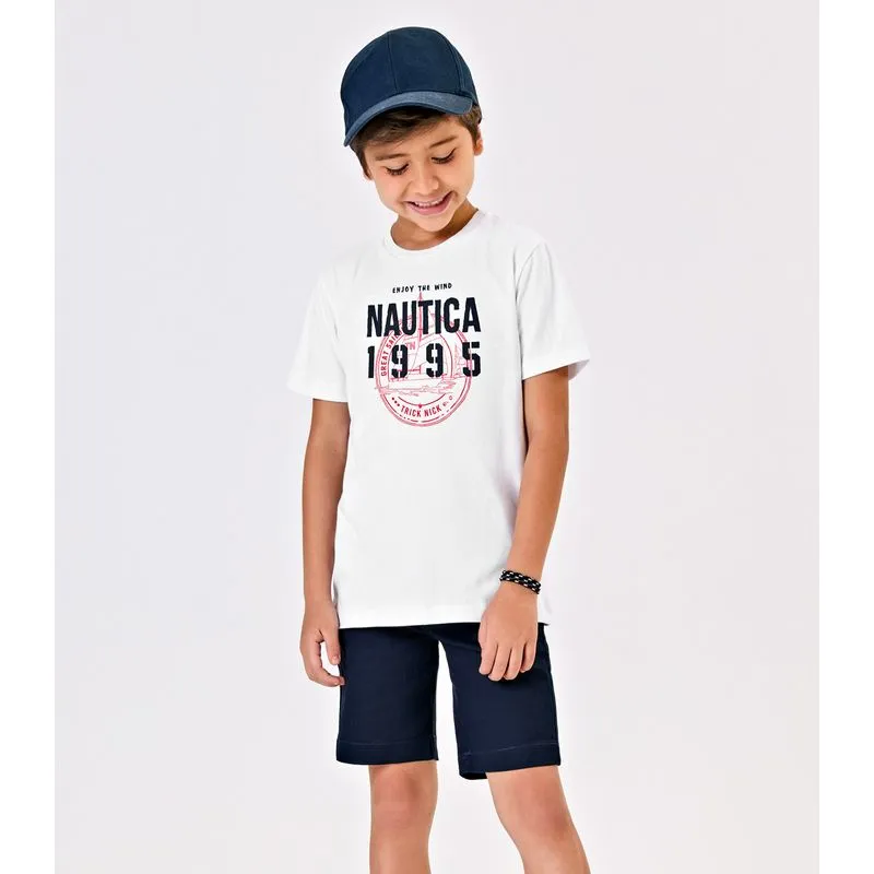 Conjunto Menino Camiseta Com Bermuda Trick Nick Branco 16