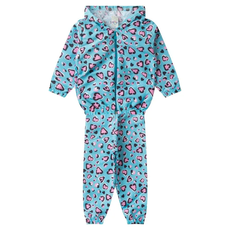 Conjunto Corta Vento Infantil Com Capuz Kappes Azul 6